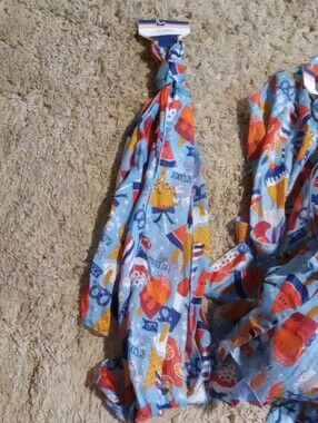 Light Blue Patriotic Printed Scarf Bundle-20 Count